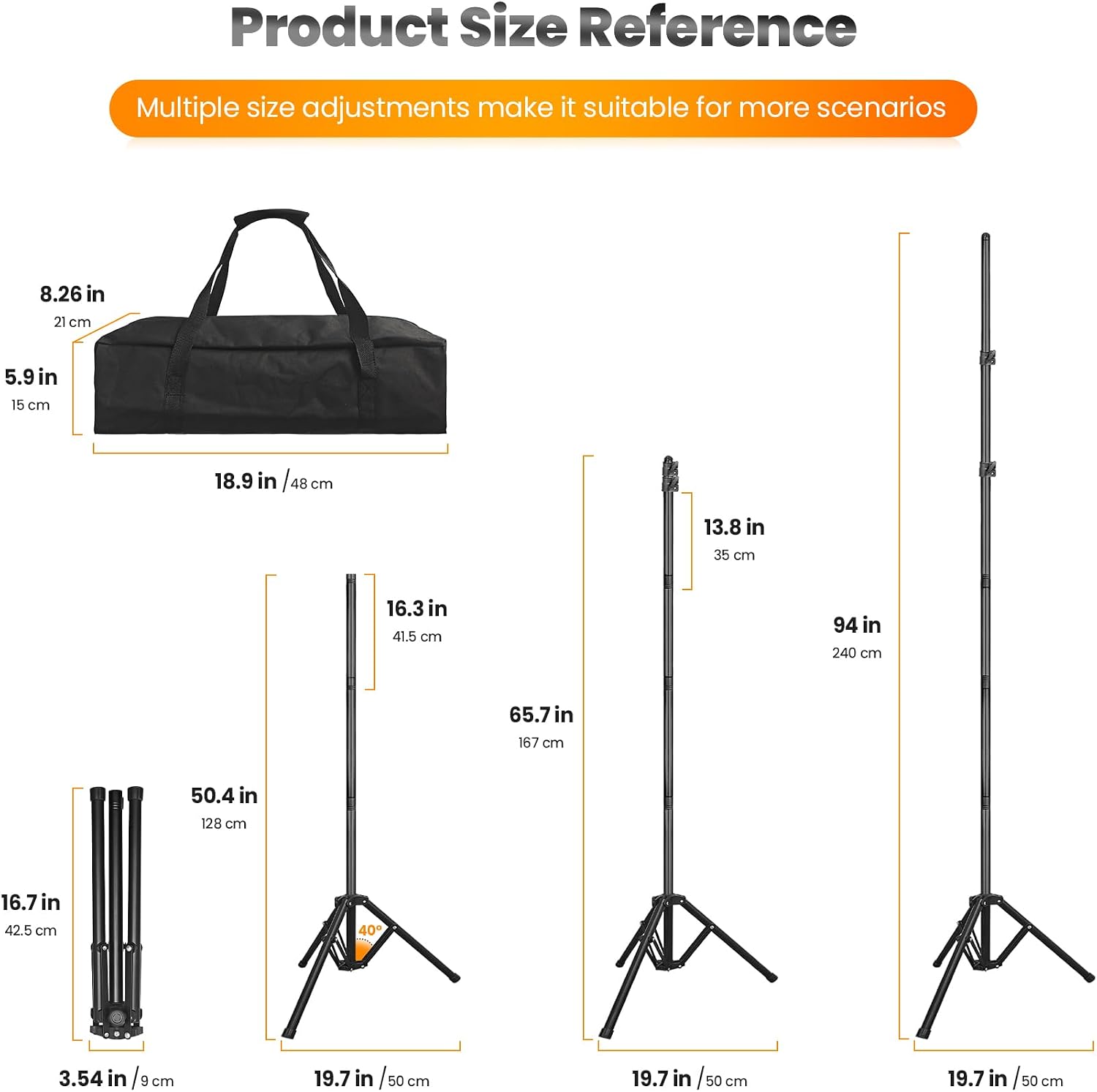 Jiang&Rong Green Screen Backdrop Stand Kit 5x7.5FT with Reverse FoldingBase - Image 2