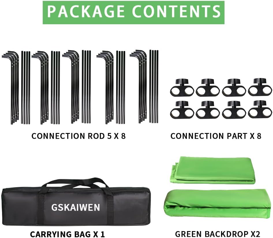 7.87ftx16.4ft Large Chromakey Green Screen Backdrop Kit with Stand - Image 2