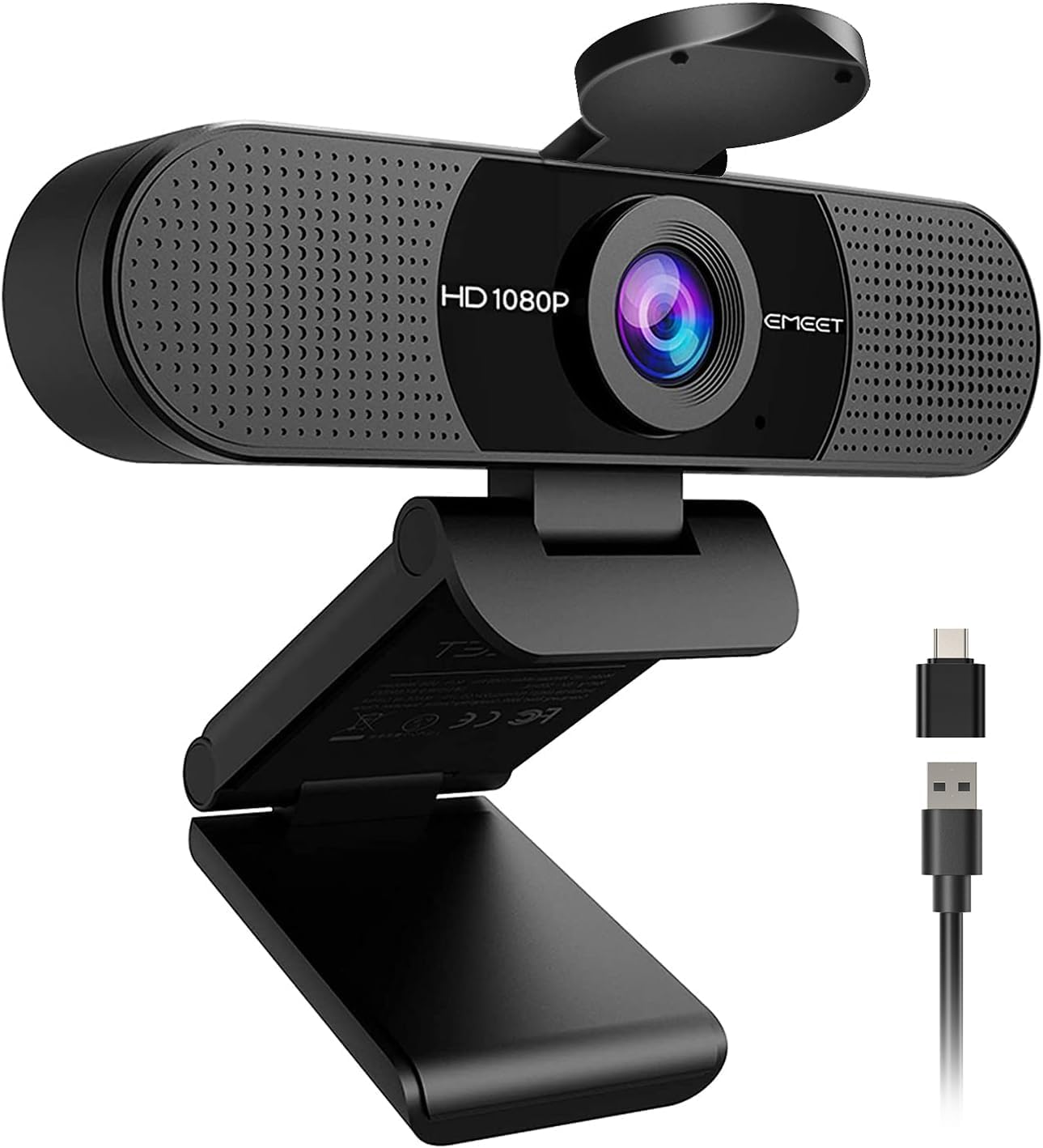 EMEET C960 1080P Webcam with Microphone, 2 Mics, 90° FOV, Computer Camera
